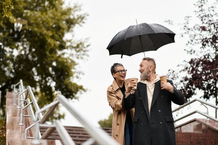 couple with umbrella